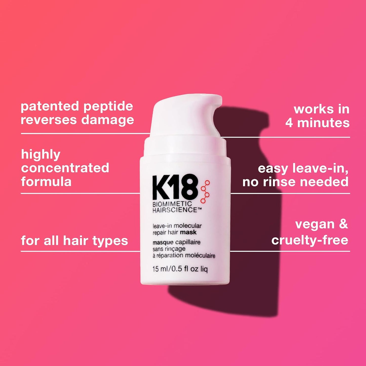 Kiehl's 18 Leave-In Molecular Repair Hair Mask⭐⭐⭐⭐⭐