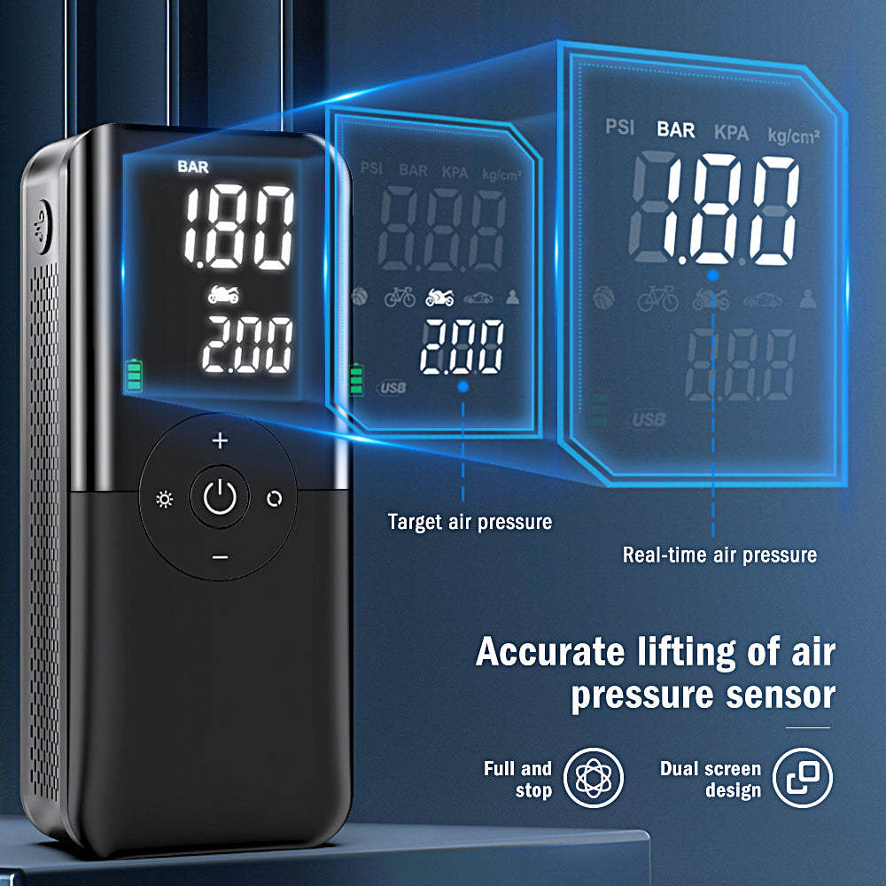 Portable Electric Air Pump + Charger + Super Torch (Multipurpose)